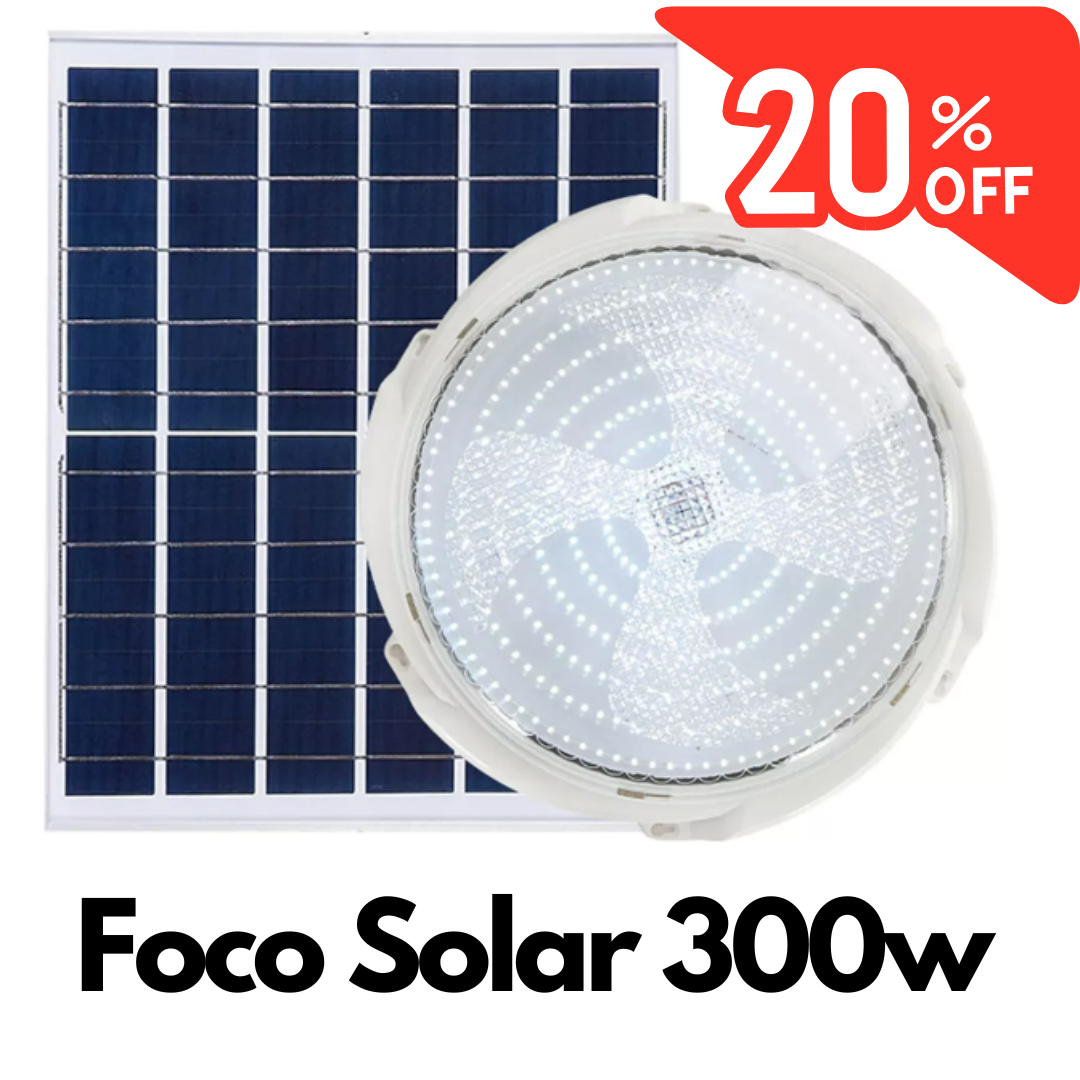 Foco Solar 300w panel Separado