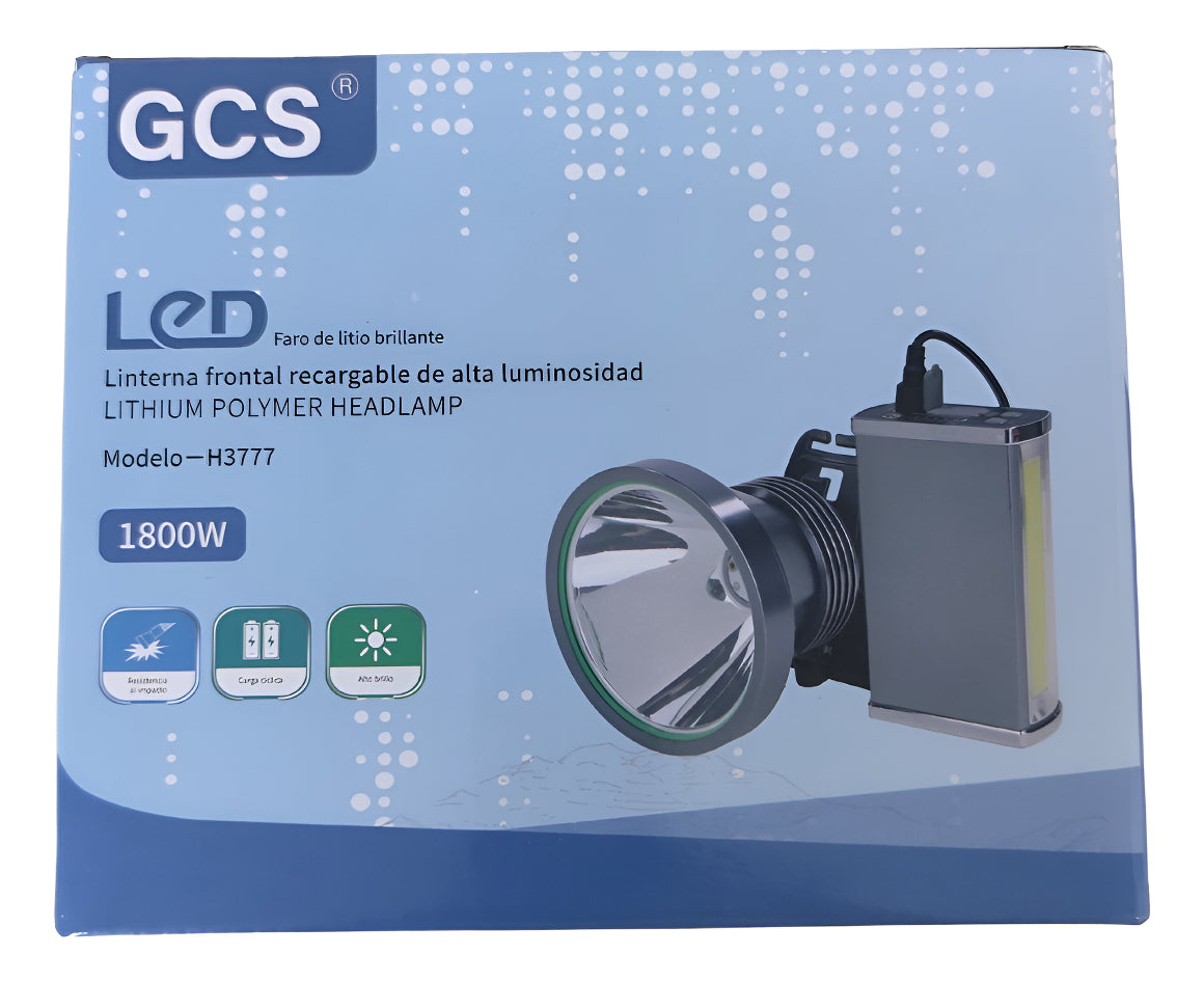 Linterna Frontal Con Banco De Carga 1800w Caza