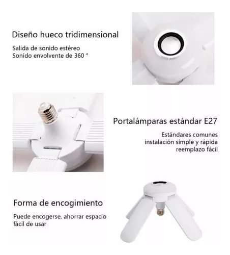 Ampolleta Parlante Con Bluetooth Ampolletas E27 4 En 1 Luces Color De La Luz RGB