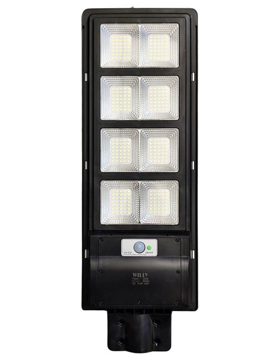 Foco Solar 200W con Soporte y Kit de Instalación