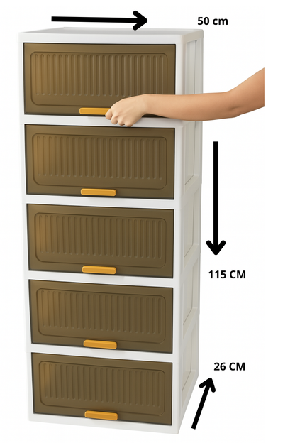 Organizador De 5 Niveles Plegable Con Ruedas Blanco