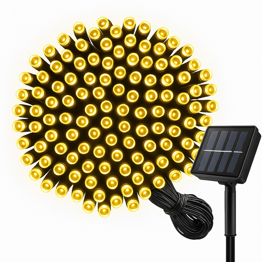 Luces Solares Guirnalda 20 Metros 200 Led Cálida