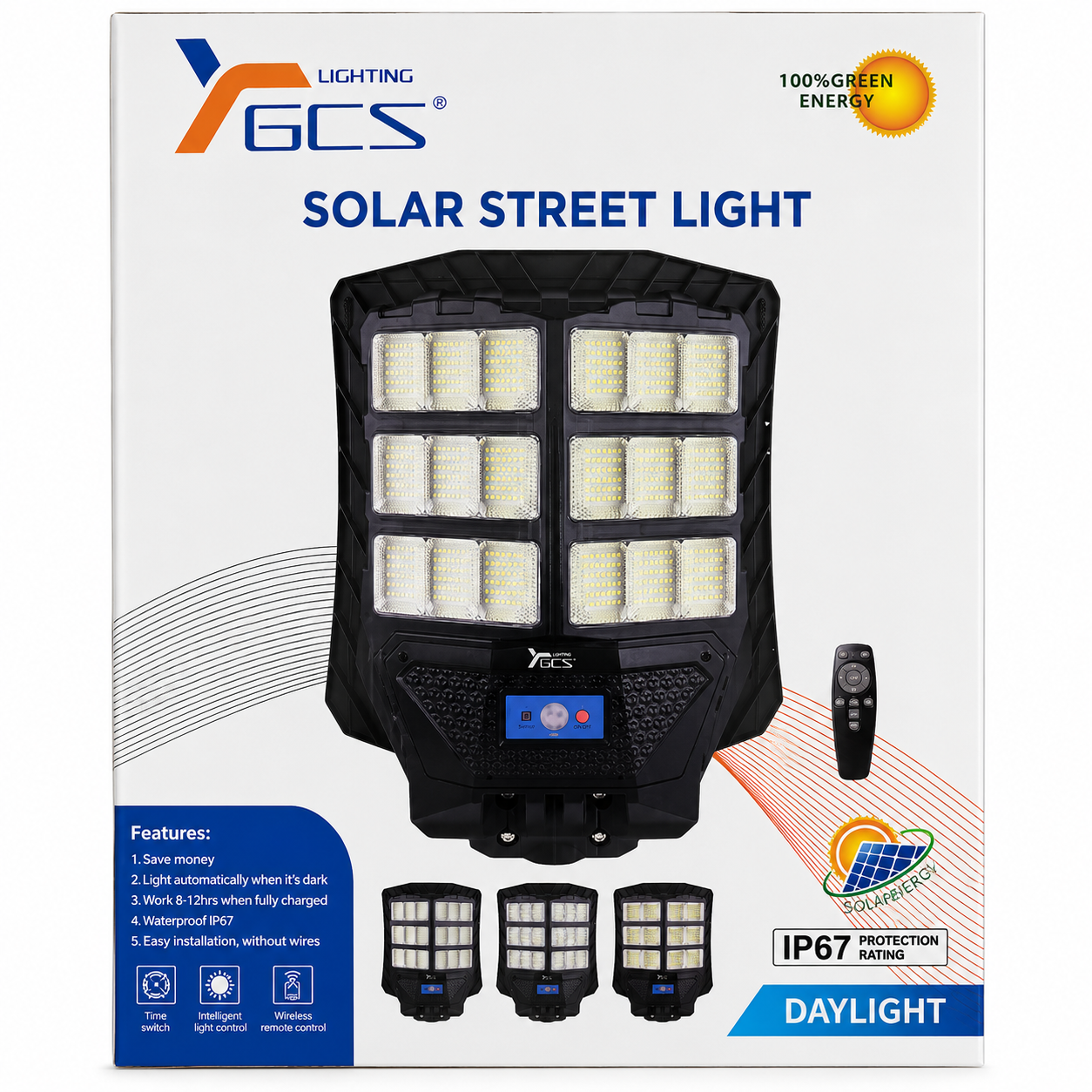 Foco Solar tipo Luminaria 1000W