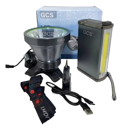 Linterna Frontal Con Banco De Carga 1800w Caza