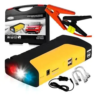 Partidor Cargador Powerbank Bateria Auto + Inflador De Rueda