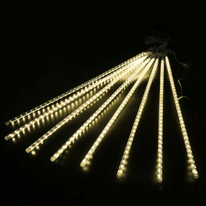 Lluvia Meteoritos Solar - 8 Tubos IP65 Luz Led Cálido x 2