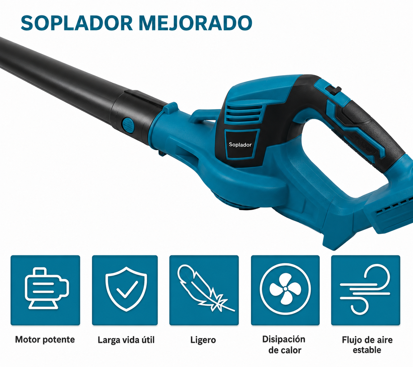 Soplador de hojas inalámbrico, soplador eléctrico de mano con 2 baterías, soplador de jardín portátil ligero para cortes de hojas y césped